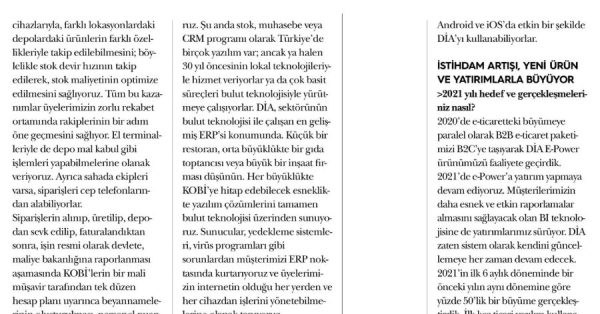 Platin Dergisi: “DİA Bulut Tabanlı Kurumsal Yazılımda Dünya Markası Olmayı Hedefliyor”