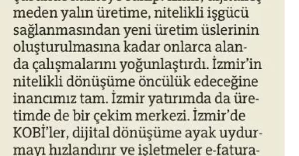 Yatırım ve Üretimde Çekim Merkezi İzmir