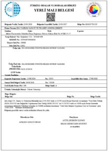 dia yazilim yerli mali belgesi 2026